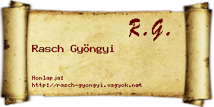 Rasch Gyöngyi névjegykártya
